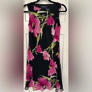 American Living Black Dress with Pink Floral Design